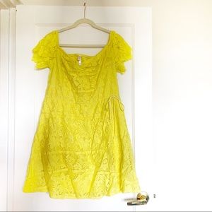Yellow lace dress